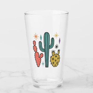 Funky Atomic Cactus Glasses (Set of 2) Retro Mid