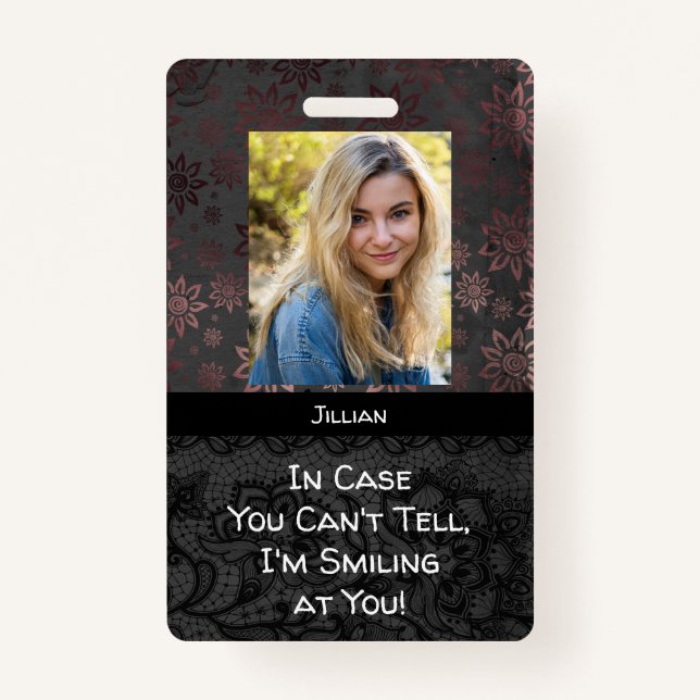 Funky Badge: Share Smile While Wearing Mask ID Badge (Front)