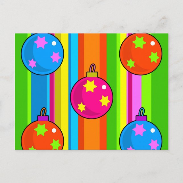 Funky Baubles Postcard (Front)