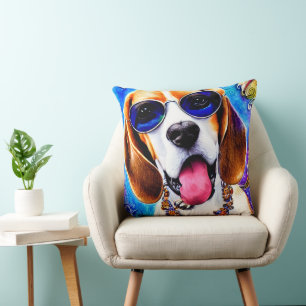 Funky Beagle Dog Cushion