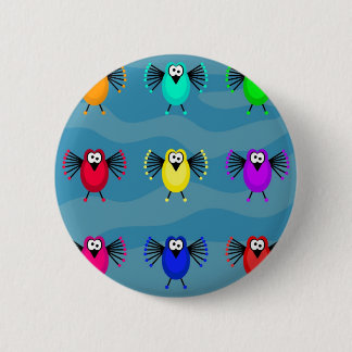 Funky Birds 6 Cm Round Badge