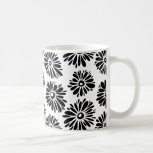 Funky Black and white floral Coffee Mug