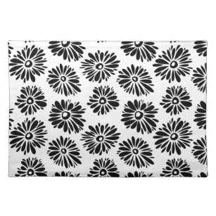 Funky Black and white floral Placemat