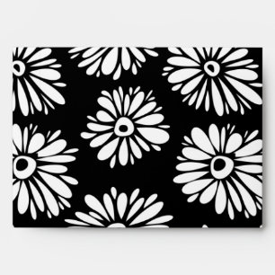 Funky Black and white flowers Envelope