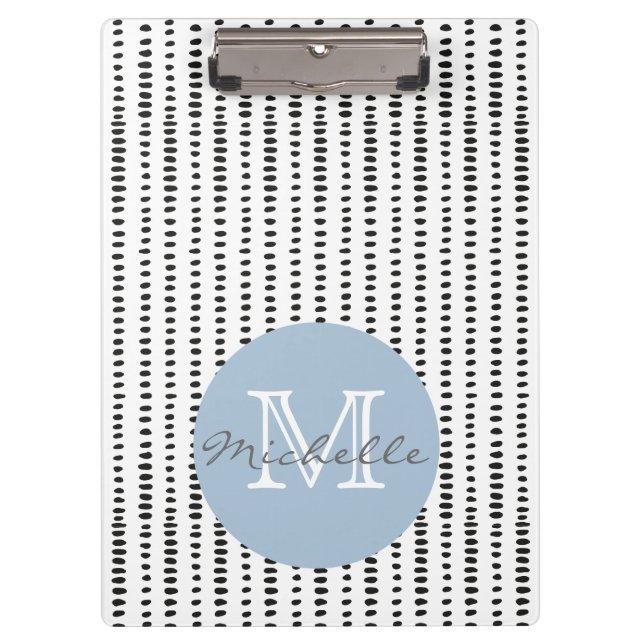 Funky, Black & White Abstract Pattern Clipboard (Front)