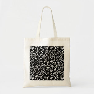 Funky black white flowers Bag