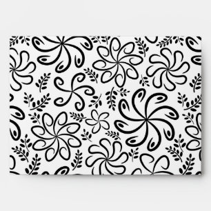 Funky black white flowers Envelope