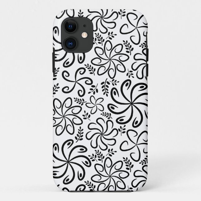 Funky black white flowers iPhone 5 Case (Back)