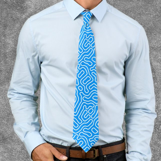 Funky Blue And White Pattern   Tie (Creator Uploaded)