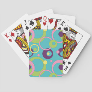 Funky Blue Circles Classic Playing Cards