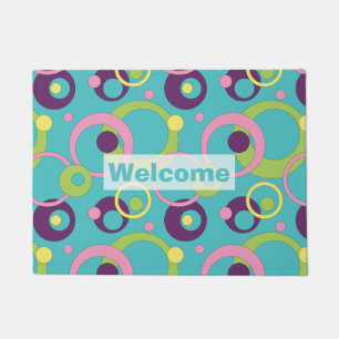 Funky Blue Circles Doormat