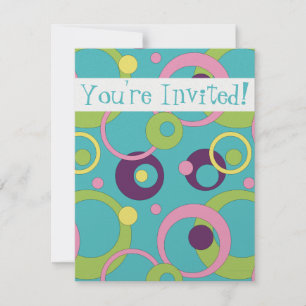 Funky Blue Circles Invitation
