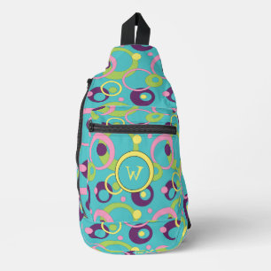 Funky Blue Circles Sling Bag