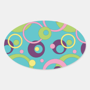 Funky Blue Circles Sticker