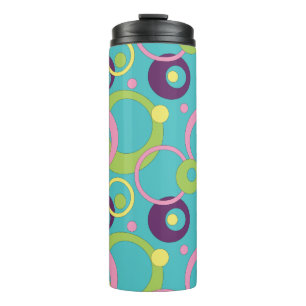 Funky Blue Circles Thermal Tumbler