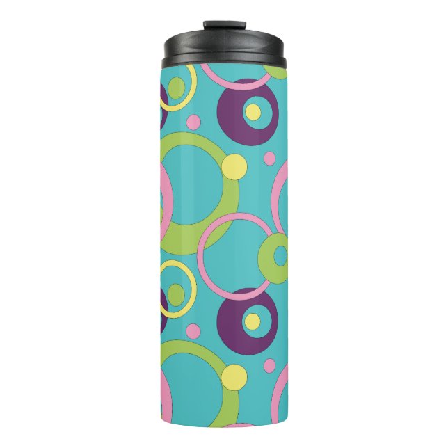 Funky Blue Circles Thermal Tumbler (Front)