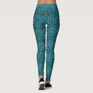 Funky Blue Leopard Print Leggings