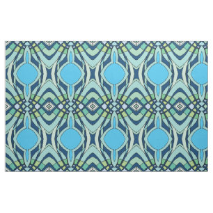 Funky Blue Pattern Fabric