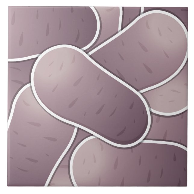 Funky blue potato tile (Front)