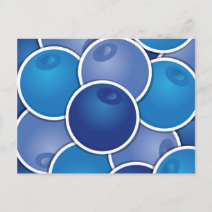 Funky blueberry postcard