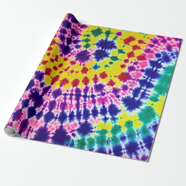 Funky Bohemian Batik Tie Dye Abstract Art   Wrapping Paper (Unrolled)