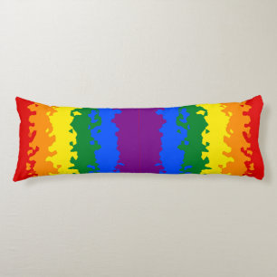 Funky Boho Abstract Gay Rainbow Mosaic Pride Flag Body Cushion