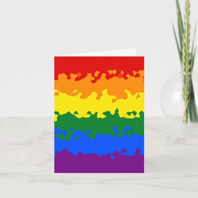Funky Boho Abstract Gay Rainbow Mosaic Pride Flag Card (Front)