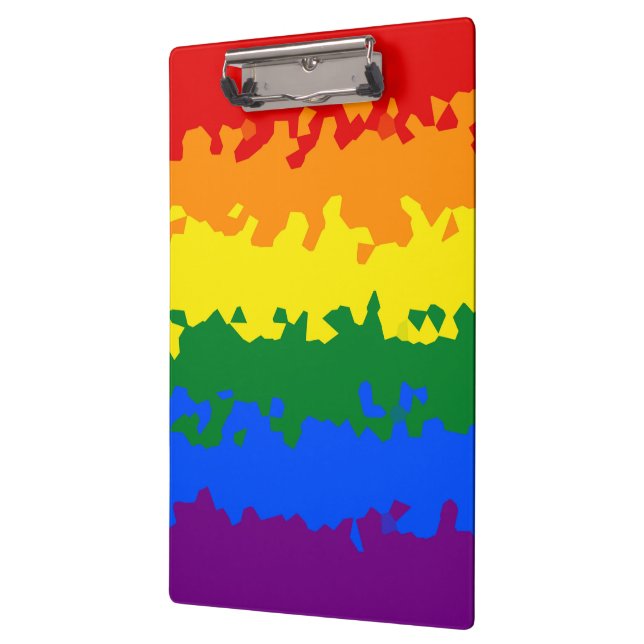 Funky Boho Abstract Gay Rainbow Mosaic Pride Flag Clipboard (Left)
