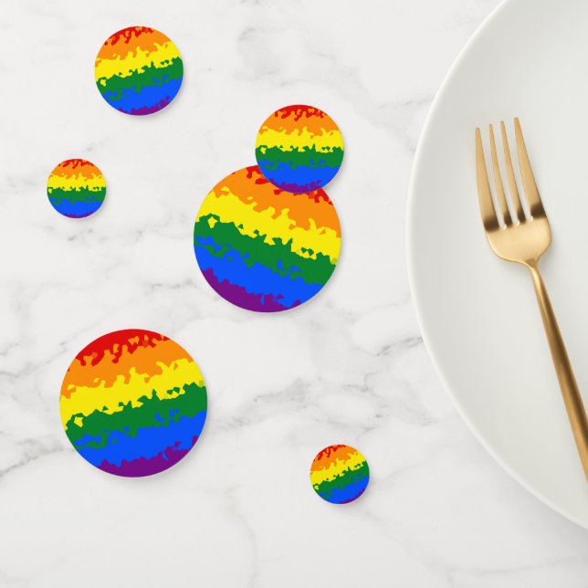 Funky Boho Abstract Gay Rainbow Mosaic Pride Flag Confetti (Group)