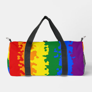 Funky Boho Abstract Gay Rainbow Mosaic Pride Flag Duffle Bag