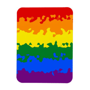 Funky Boho Abstract Gay Rainbow Mosaic Pride Flag Magnet