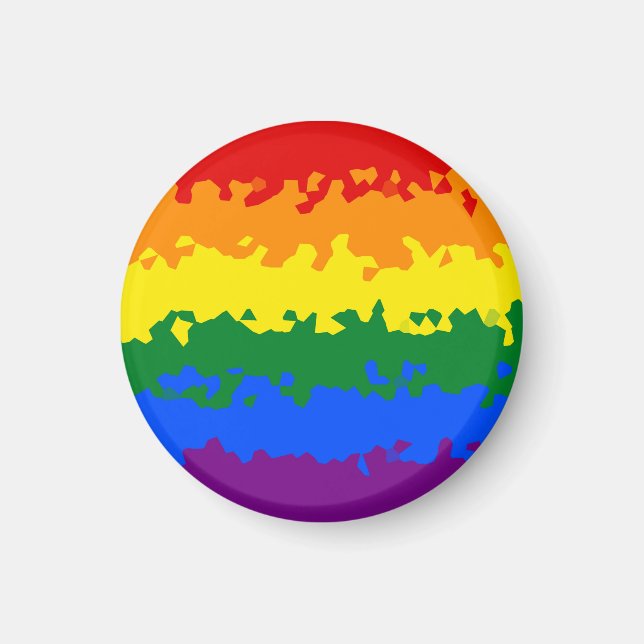 Funky Boho Abstract Gay Rainbow Mosaic Pride Flag Magnet (Front)