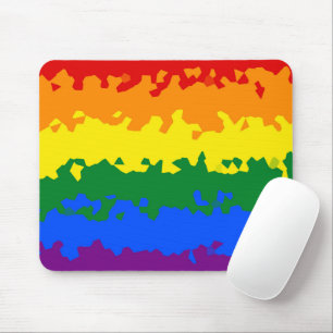 Funky Boho Abstract Gay Rainbow Mosaic Pride Flag Mouse Pad