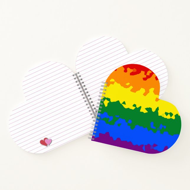 Funky Boho Abstract Gay Rainbow Mosaic Pride Flag Notebook (Inside)