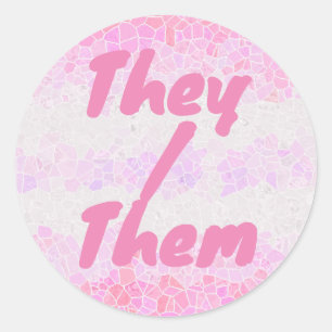 Funky Boho Abstract Mosaic Pomosexual Pride Flag Classic Round Sticker