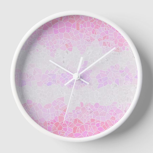 Funky Boho Abstract Mosaic Pomosexual Pride Flag Clock (Front)
