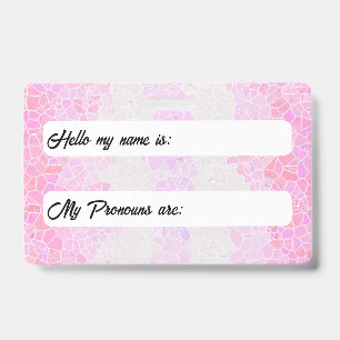 Funky Boho Abstract Mosaic Pomosexual Pride Flag ID Badge