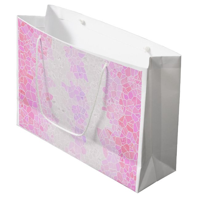 Funky Boho Abstract Mosaic Pomosexual Pride Flag Large Gift Bag (Front Angled)
