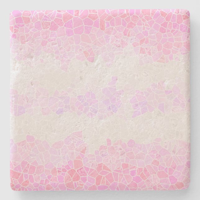 Funky Boho Abstract Mosaic Pomosexual Pride Flag Stone Coaster (Front)