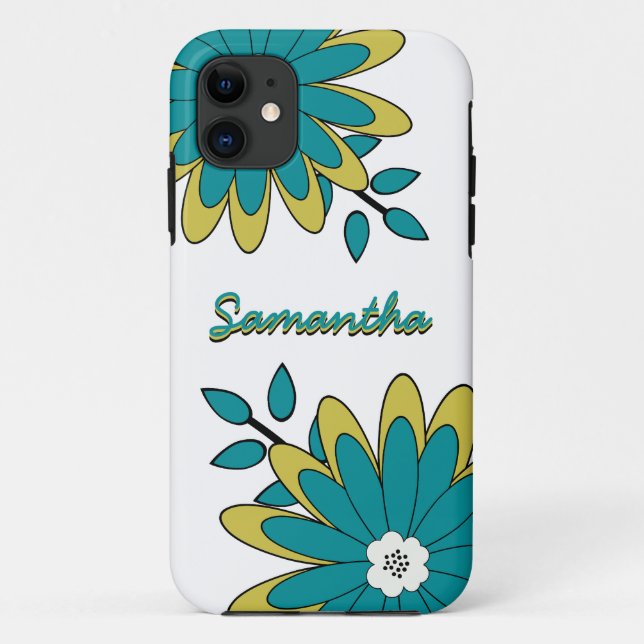 Funky Boho Chic Bright Floral with Personalisation Case-Mate iPhone Case (Back)