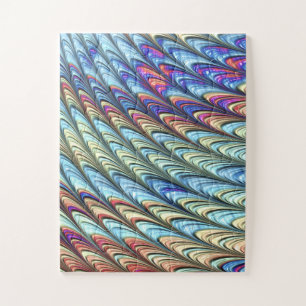 Funky Boho Colourful Psychedelic Waves Abstract Ar Jigsaw Puzzle