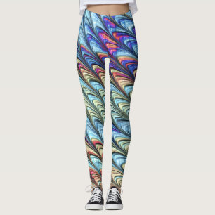 Funky Boho Colourful Psychedelic Waves Abstract Ar Leggings