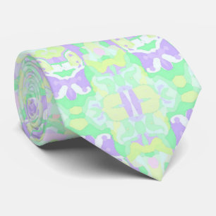 Funky Boho Eclectic Pastel Trippy Hippie Mandala Tie