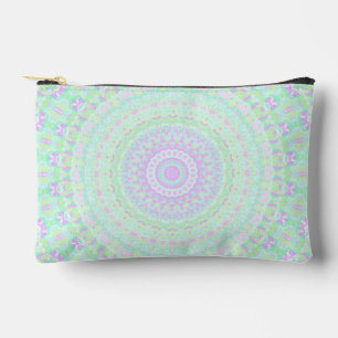 Funky Boho Muted Pastel Trippy Hippie Mandala Accessory Pouch