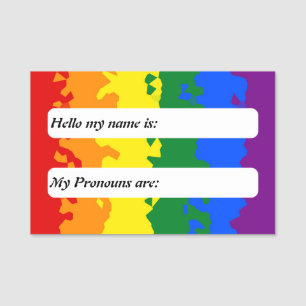 Funky Boho Rainbow Customisable Gay Pride Flag Name Tag