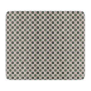 Funky Boho Retro Cute Abstract Christmas Pattern Cutting Board