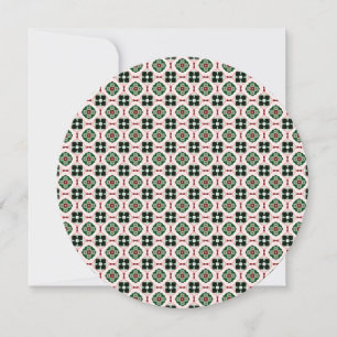 Funky Boho Retro Cute Abstract Christmas Pattern Invitation