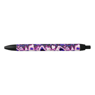 Funky Boho Retro Marbled Stripes Genderfluid Pride Black Ink Pen