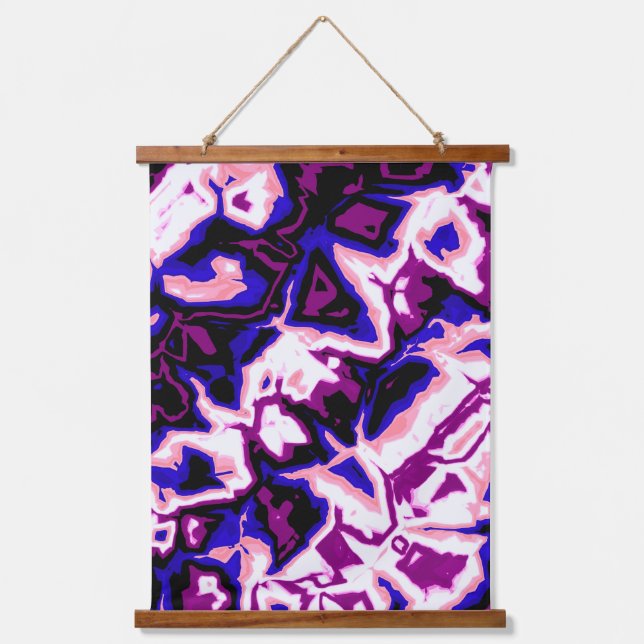 Funky Boho Retro Marbled Stripes Genderfluid Pride Hanging Tapestry (Front)