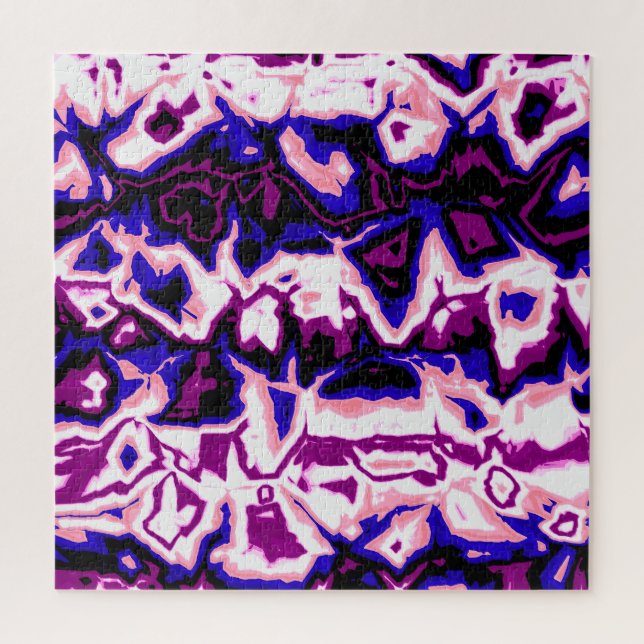 Funky Boho Retro Marbled Stripes Genderfluid Pride Jigsaw Puzzle (Vertical)